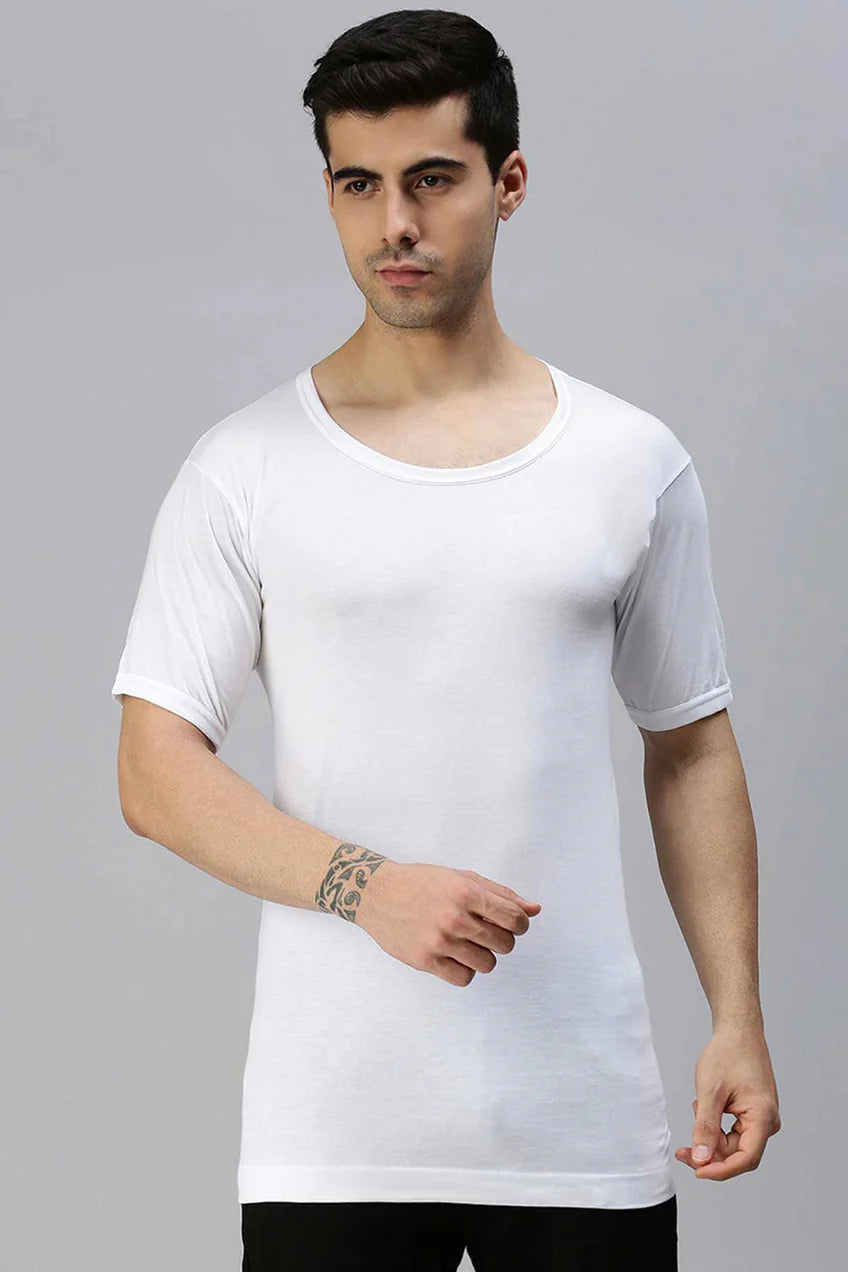Ravi Men's Combed Cotton Short Sleeve Vest