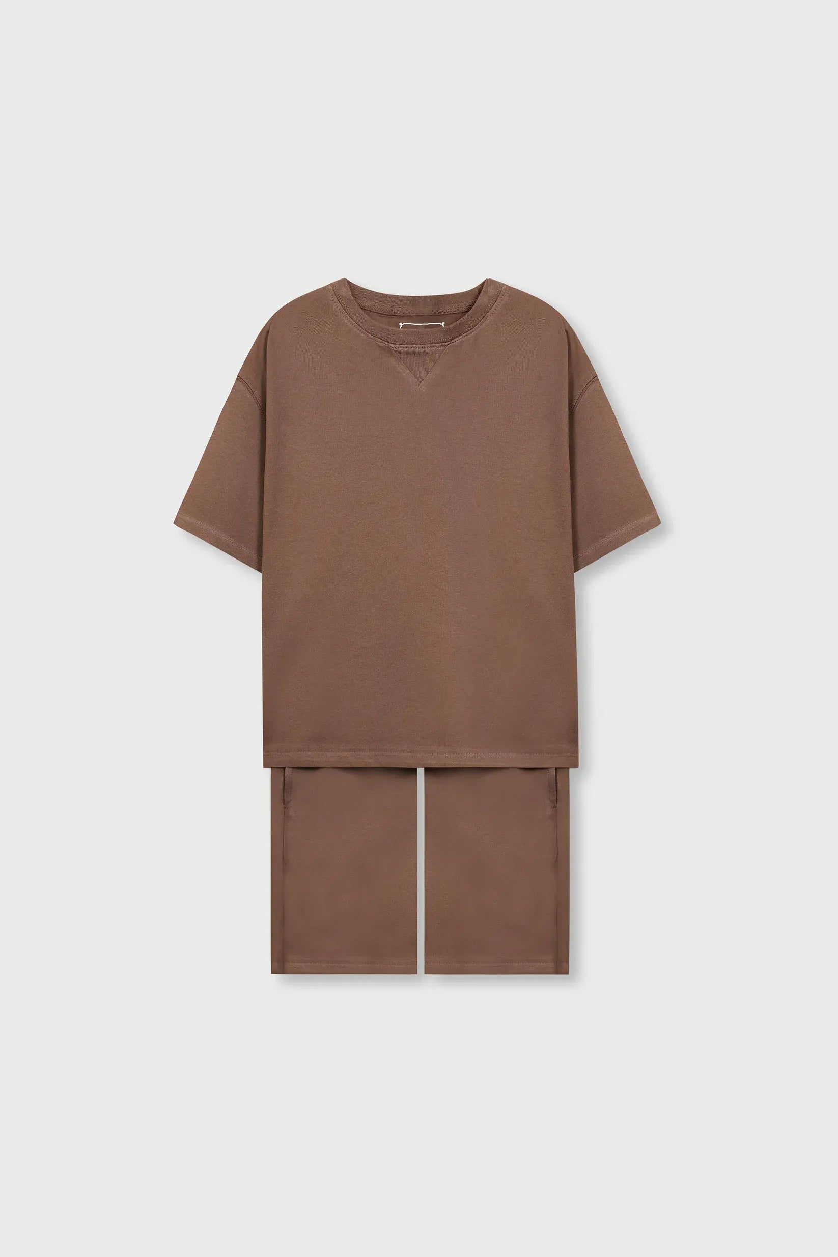 Boys Solid Brown Co-ord Set