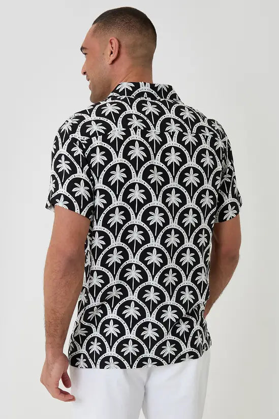 Palm Tree Print Short Sleeve Shirt