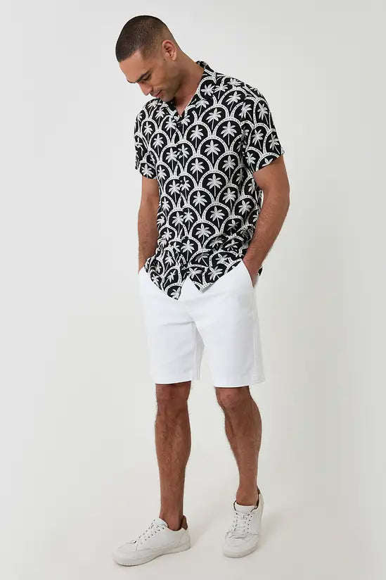 Palm Tree Print Short Sleeve Shirt