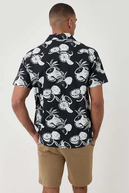 Citrus Print Cotton Short Sleeve Shirt